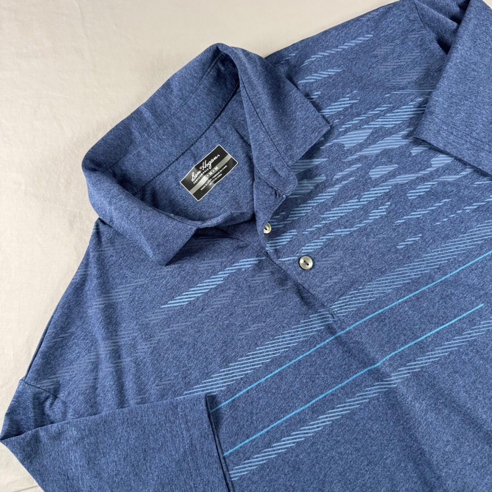 Ben Hogan Men's Size M Blue Performance Graphic Short‎ Sleeve Polo Shirt WT3928